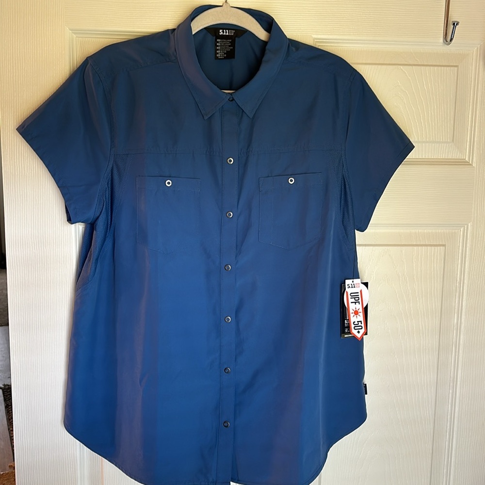 5.11 short sleeve Marksman shirt, Woman’s XL, SPF 50